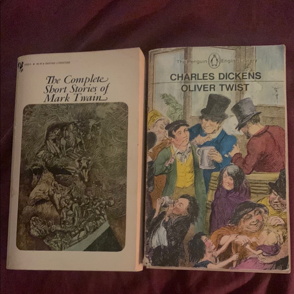 Mark Twain Complete Short Stories Collection and Charles Dickens Oliver Twist
